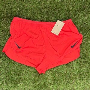 Nike AeroSwift 2” ADV Brief-Lined Racing Shorts Red Running FN3349-696 Size L